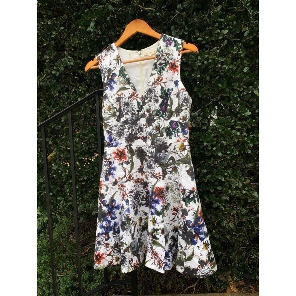 Rebecca Taylor Garden Matelasse fit and flare floral dress